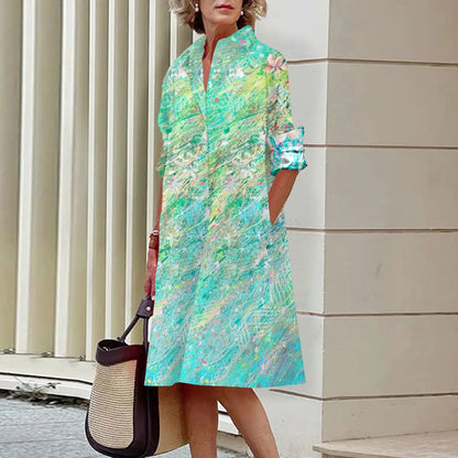 Coral | Print-Hemdkleid mit Langarm