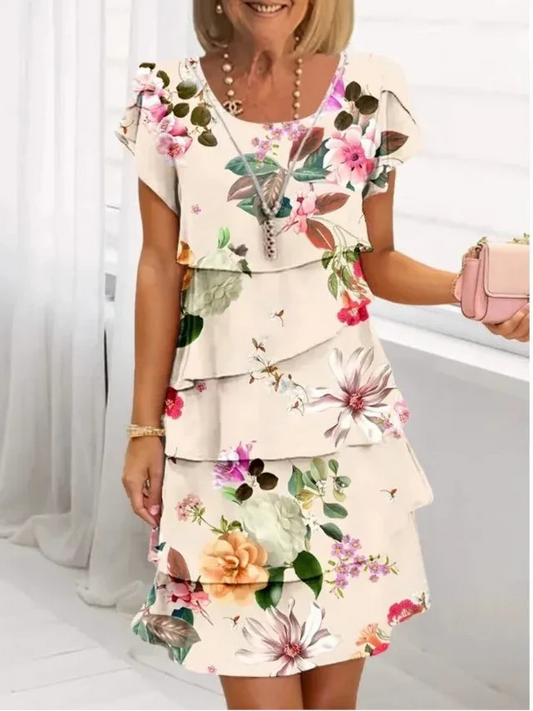 HELENA | ELEGANT COMFORT RUFFLE DRESS