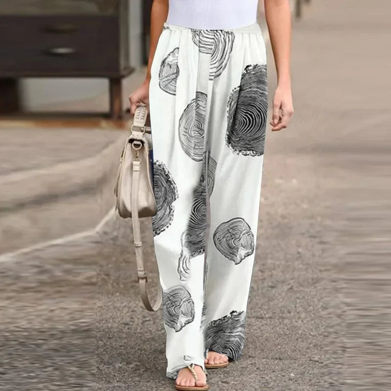 Elena | Blumen-Print-Hose, Straight Leg