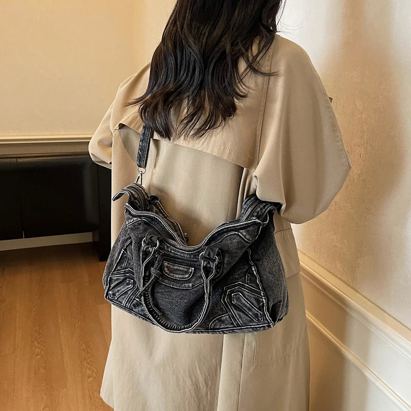 Lucia | Großer Denim-Shopper