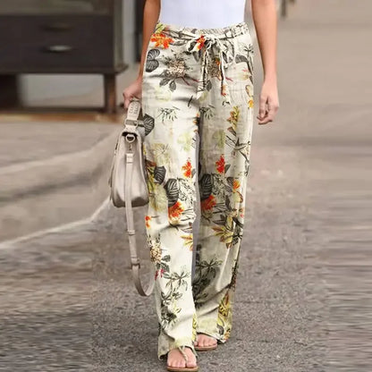 Elena | Blumen-Print-Hose, Straight Leg
