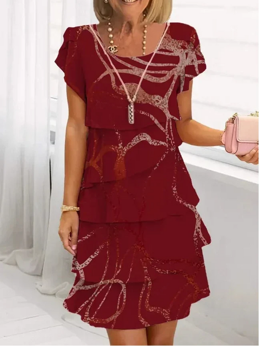 ANGELA | ELEGANT COMFORT RUFFLE DRESS