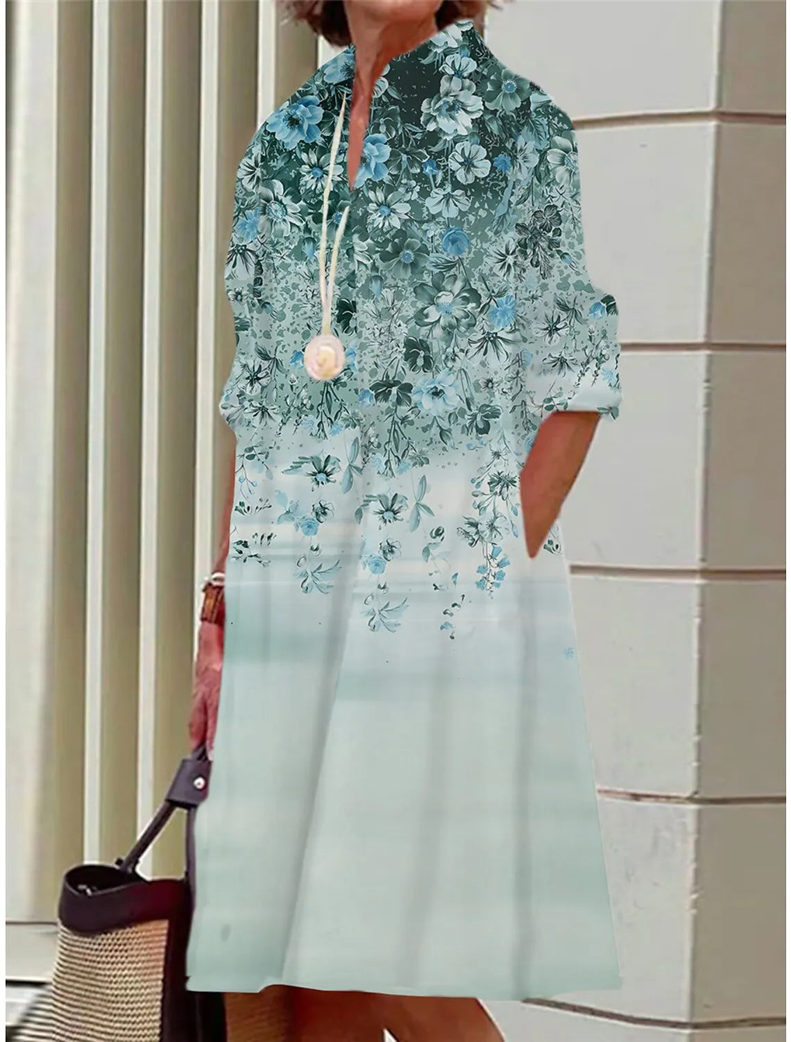 Bella | Blumen-Minikleid mit Hemdkragen