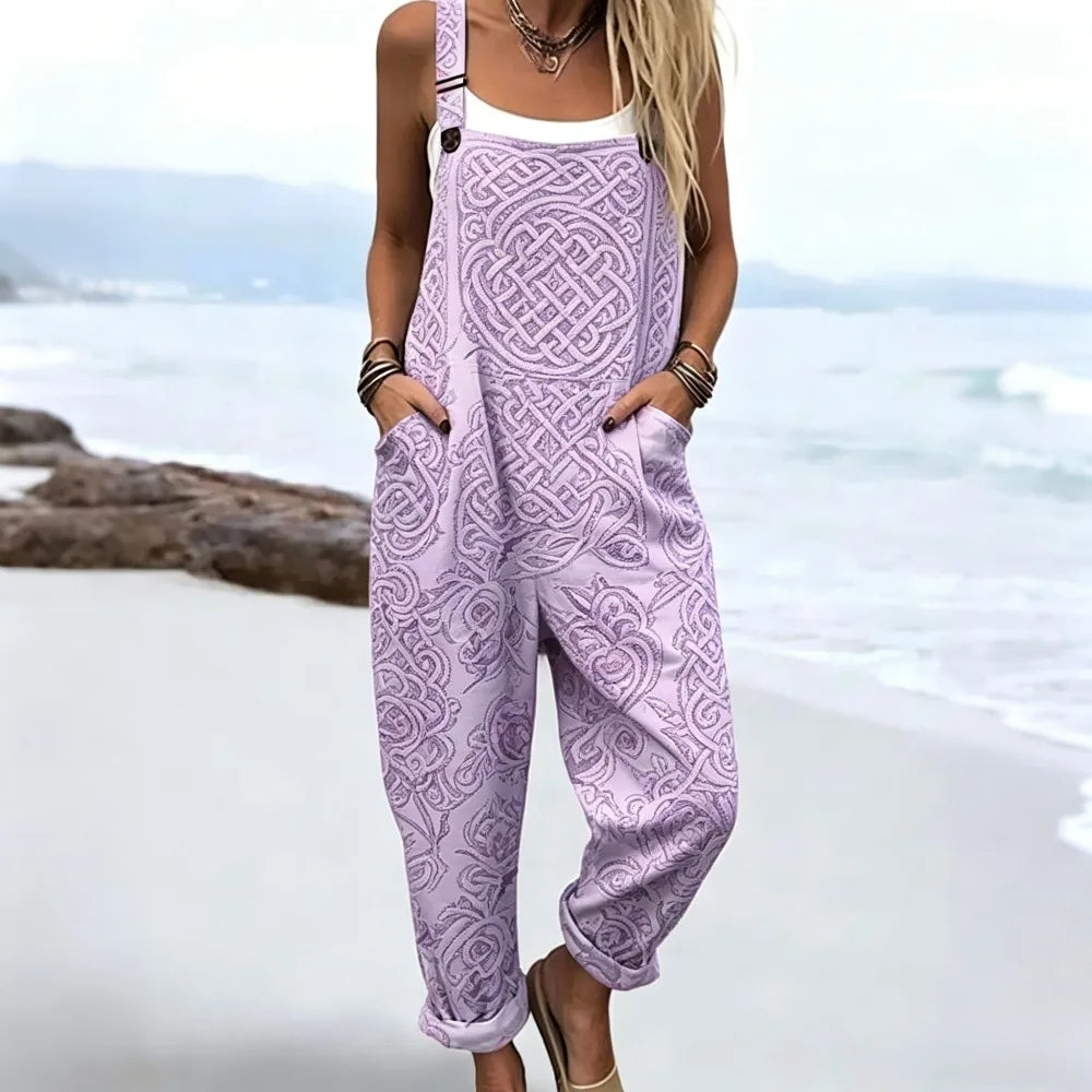 Duna | Ärmelloser Boho-Print-Jumpsuit