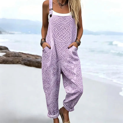 Duna | Ärmelloser Boho-Print-Jumpsuit