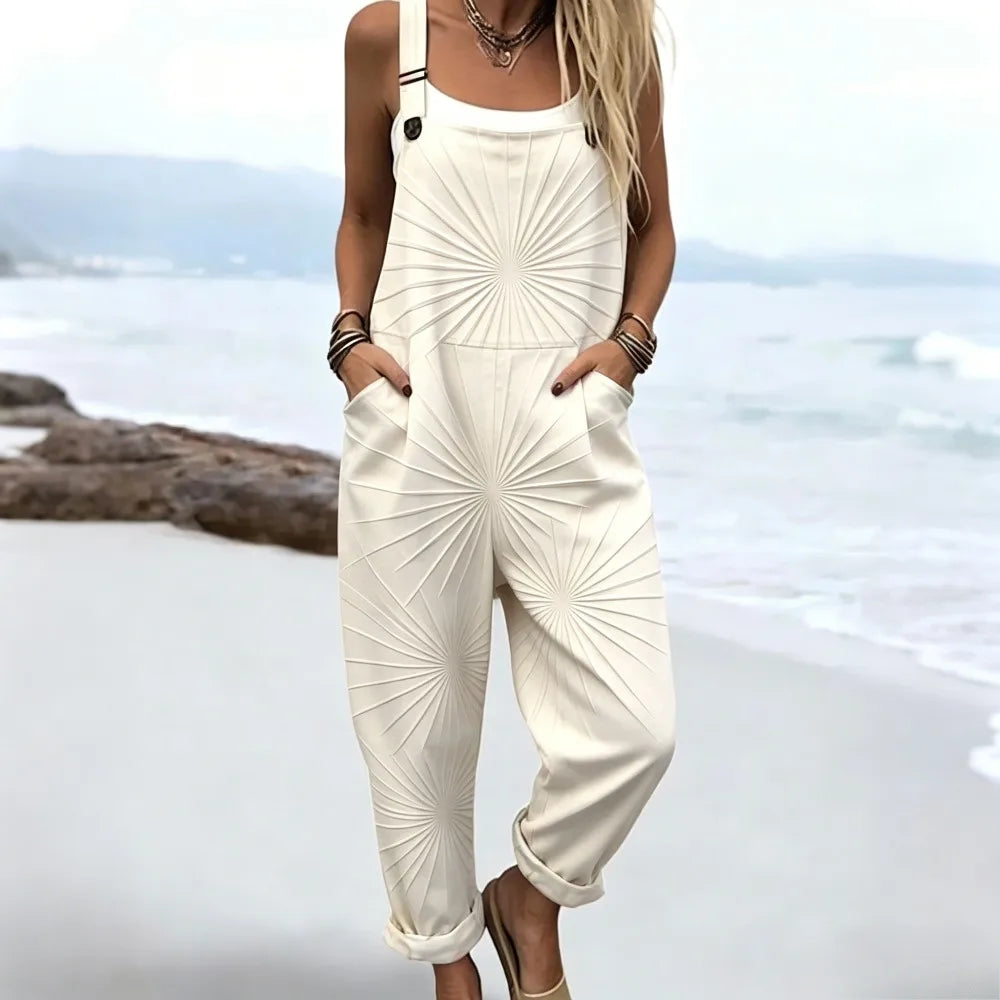 Duna | Ärmelloser Boho-Print-Jumpsuit