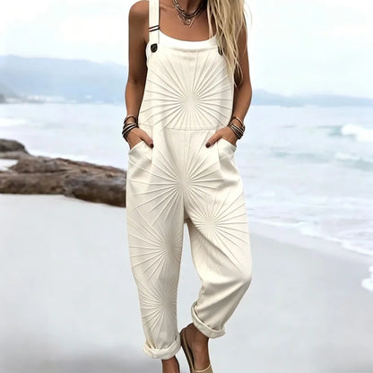 Duna | Ärmelloser Boho-Print-Jumpsuit