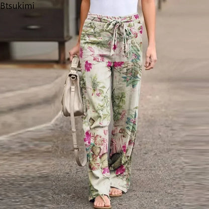Elena | Blumen-Print-Hose, Straight Leg