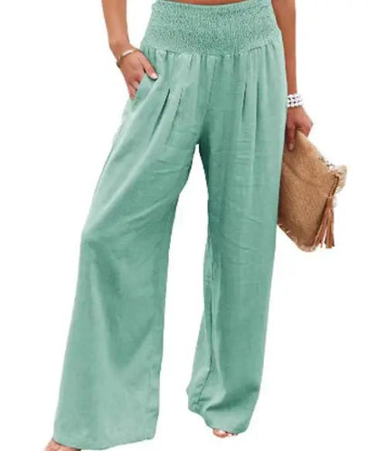Rosa | Wide-Leg-Strandhose mit Kordelzug