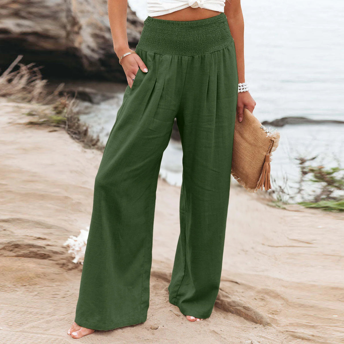 Iris | Wide-Leg-Hose mit Schmokbund