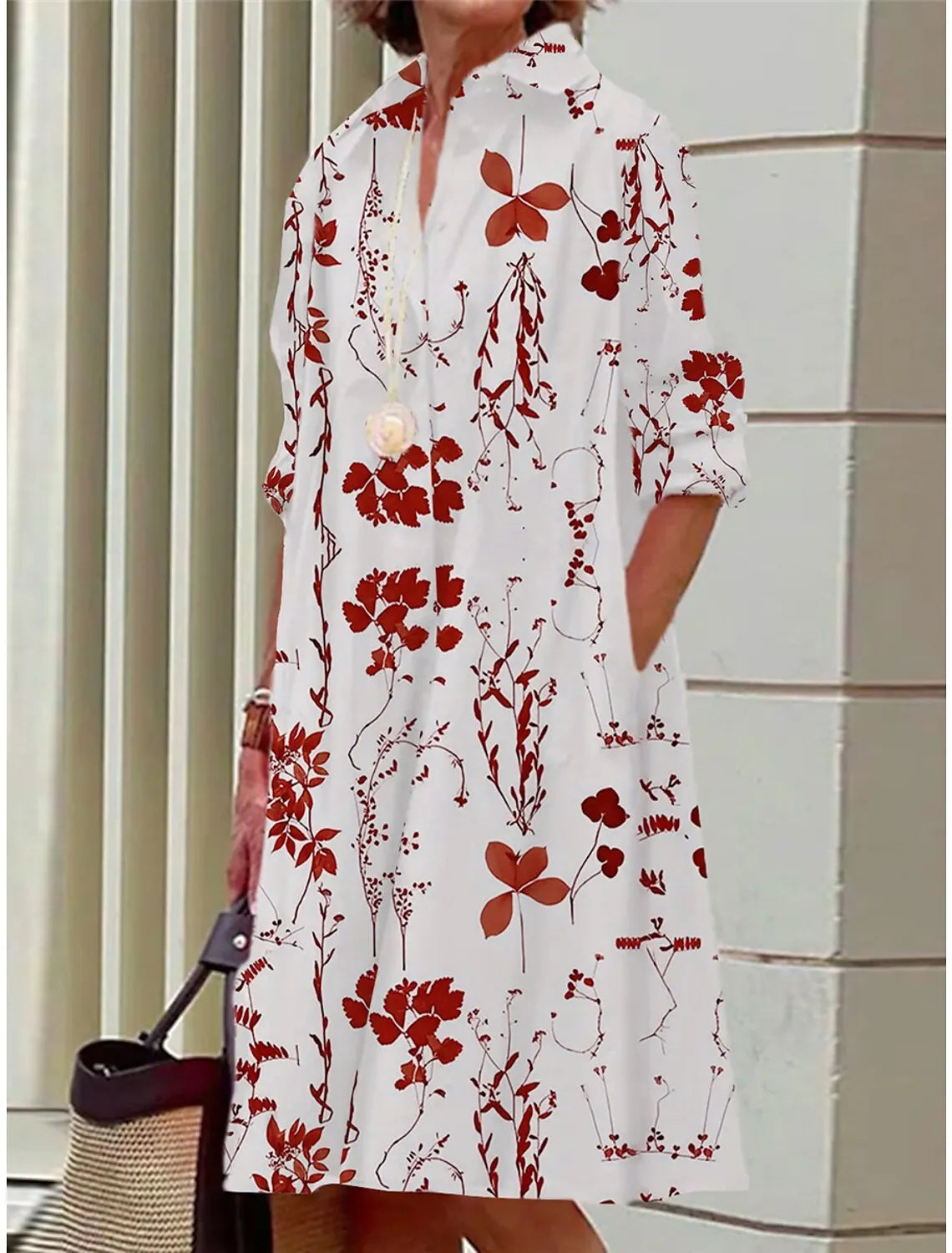 Bella | Blumen-Minikleid mit Hemdkragen