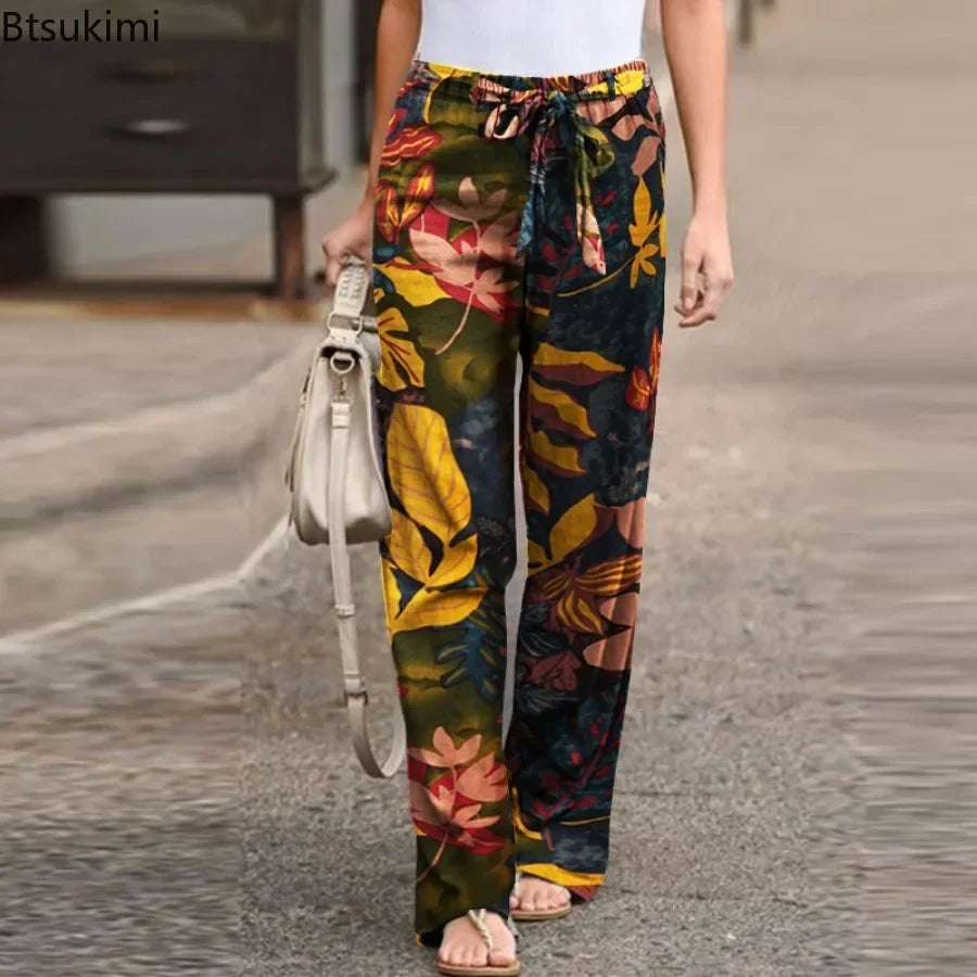 Elena | Blumen-Print-Hose, Straight Leg