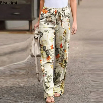 Elena | Blumen-Print-Hose, Straight Leg
