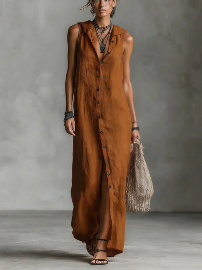 Palma | Ärmelloses Kleid mit Kapuze