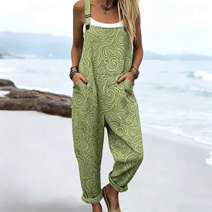 Duna | Ärmelloser Boho-Print-Jumpsuit