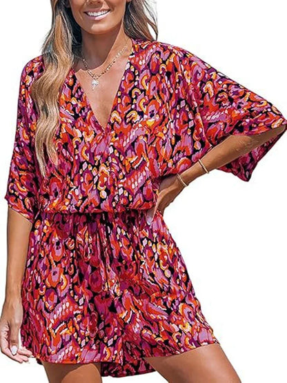 Mar | Print-Jumpsuit mit V-Ausschnitt