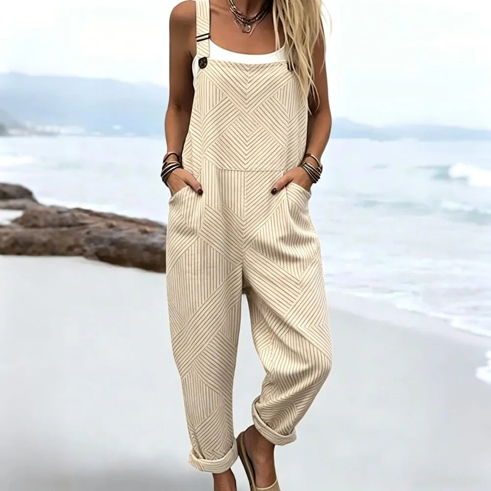 Duna | Ärmelloser Boho-Print-Jumpsuit