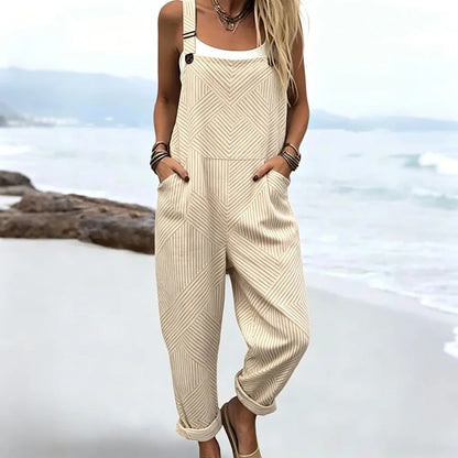 Duna | Ärmelloser Boho-Print-Jumpsuit
