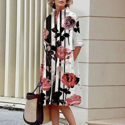 Coral | Print-Hemdkleid mit Langarm