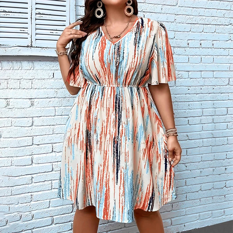 Cabana | Gestreiftes Resort-Kleid (Plus Size)