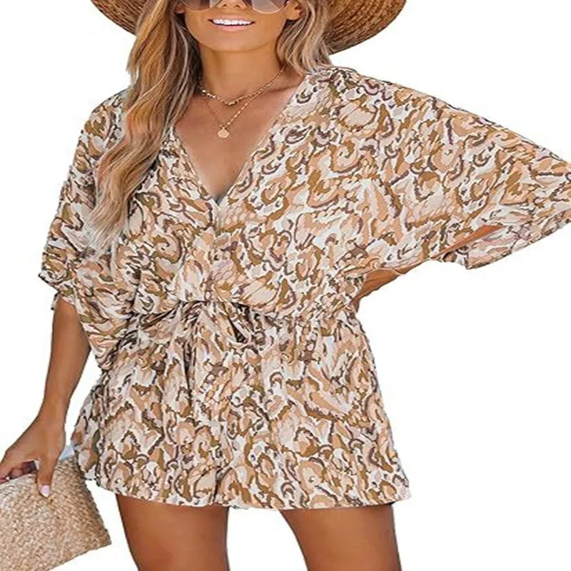 Mar | Print-Jumpsuit mit V-Ausschnitt