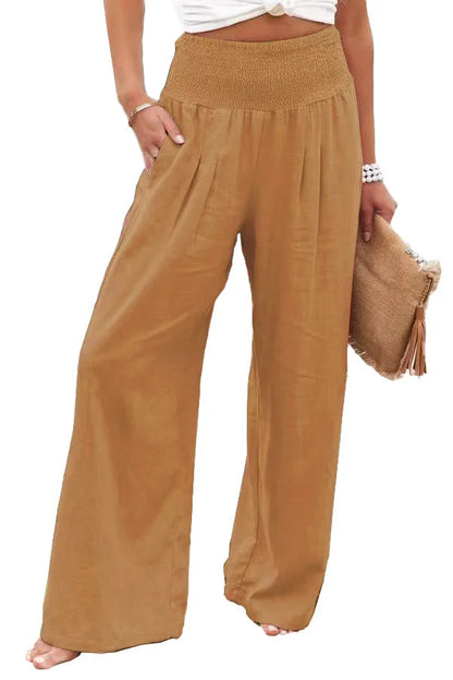 Rosa | Wide-Leg-Strandhose mit Kordelzug