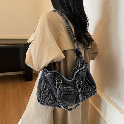 Lucia | Großer Denim-Shopper