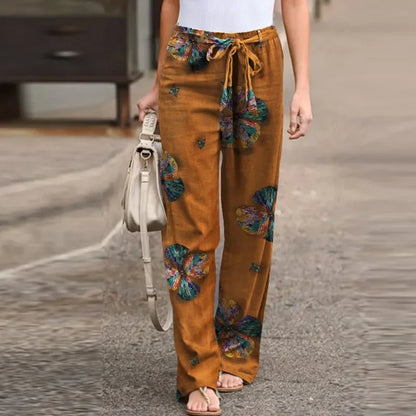 Elena | Blumen-Print-Hose, Straight Leg