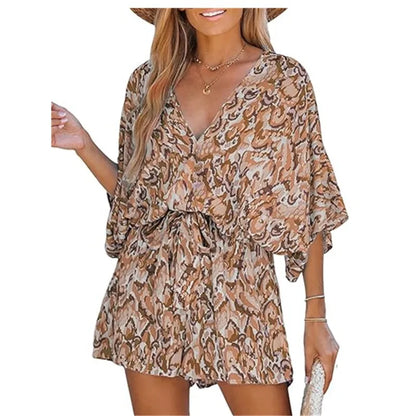 Mar | Print-Jumpsuit mit V-Ausschnitt