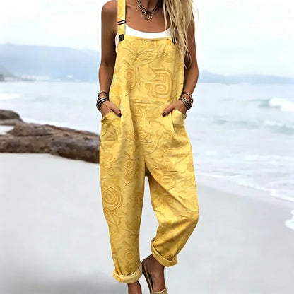 Duna | Ärmelloser Boho-Print-Jumpsuit