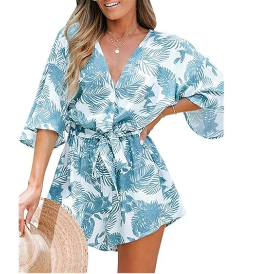 Mar | Print-Jumpsuit mit V-Ausschnitt