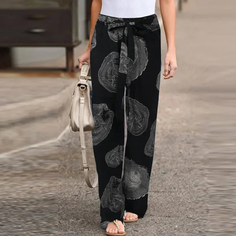 Elena | Blumen-Print-Hose, Straight Leg