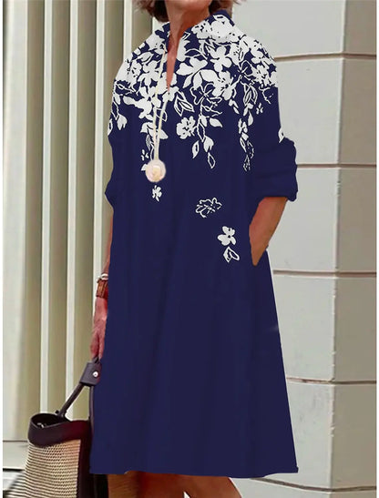 Bella | Blumen-Minikleid mit Hemdkragen