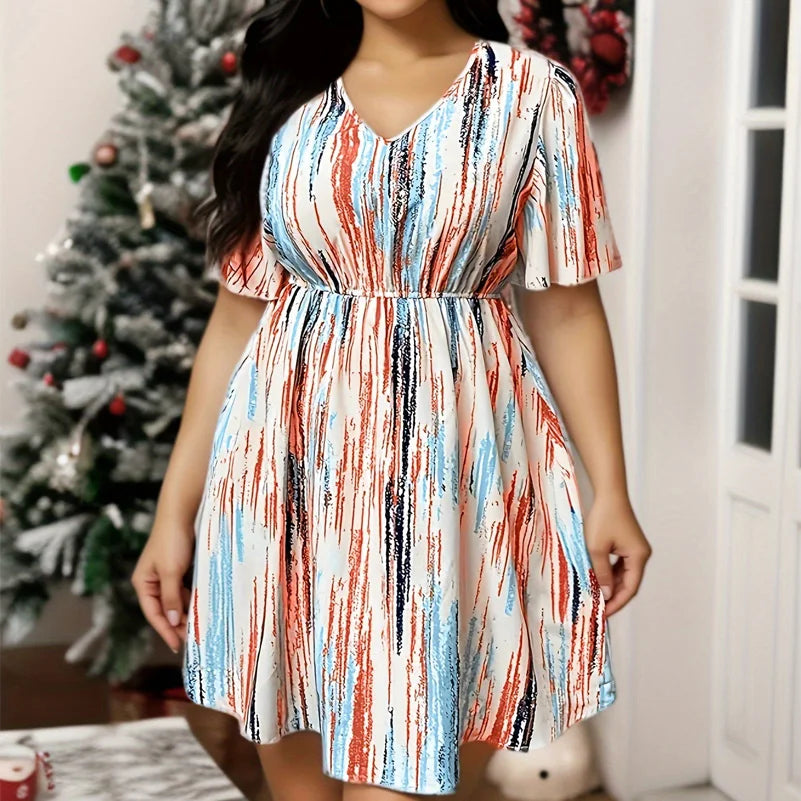 Cabana | Gestreiftes Resort-Kleid (Plus Size)