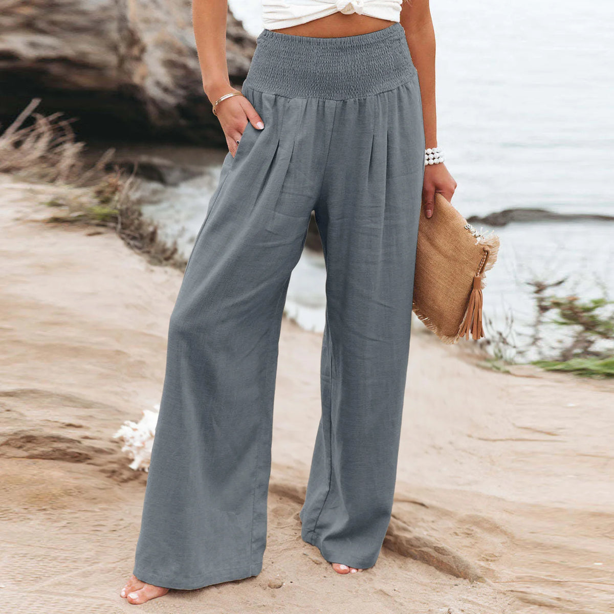 Iris | Wide-Leg-Hose mit Schmokbund