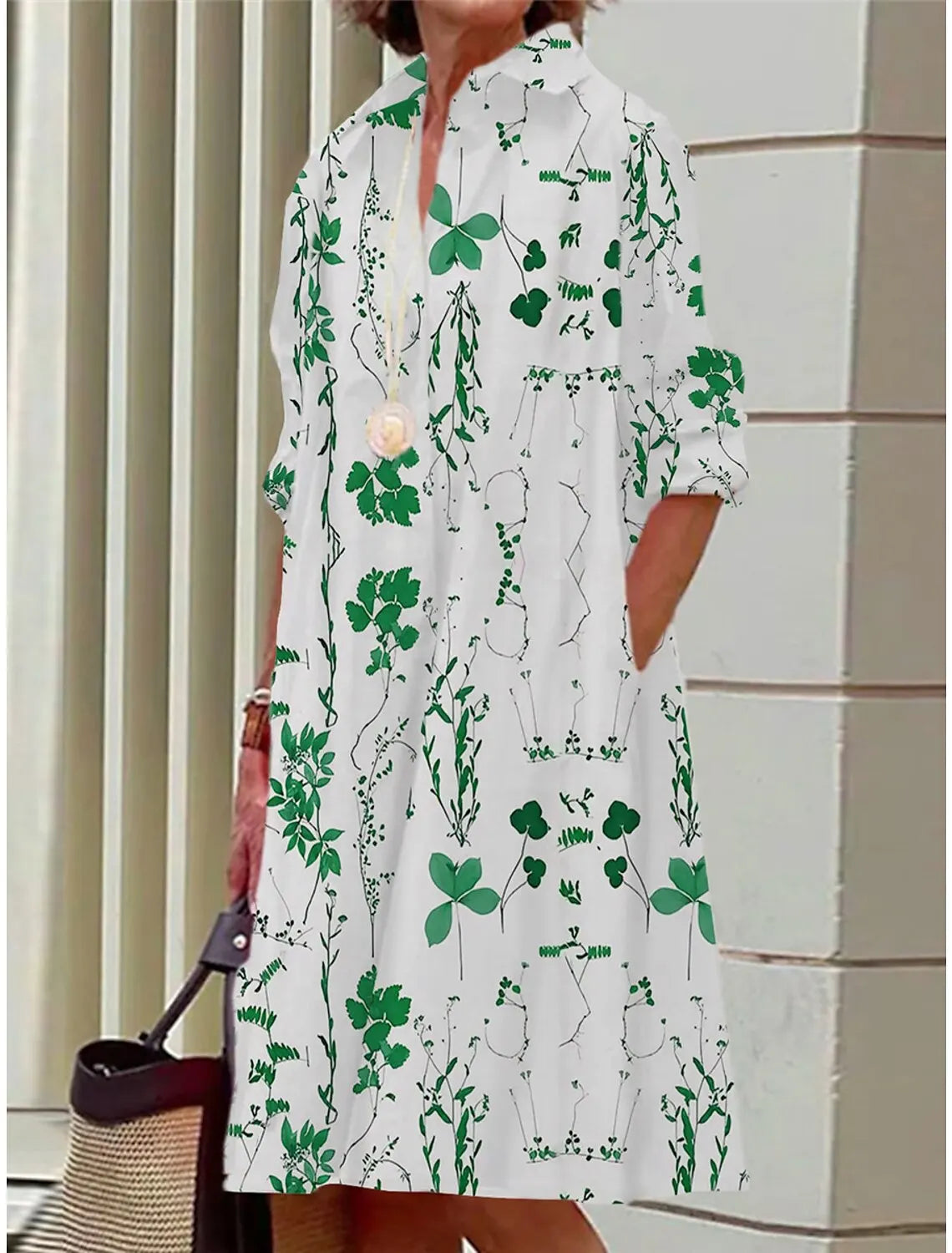Bella | Blumen-Minikleid mit Hemdkragen