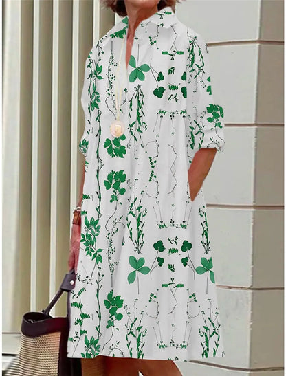 Bella | Blumen-Minikleid mit Hemdkragen