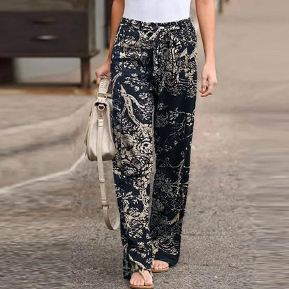 Elena | Blumen-Print-Hose, Straight Leg