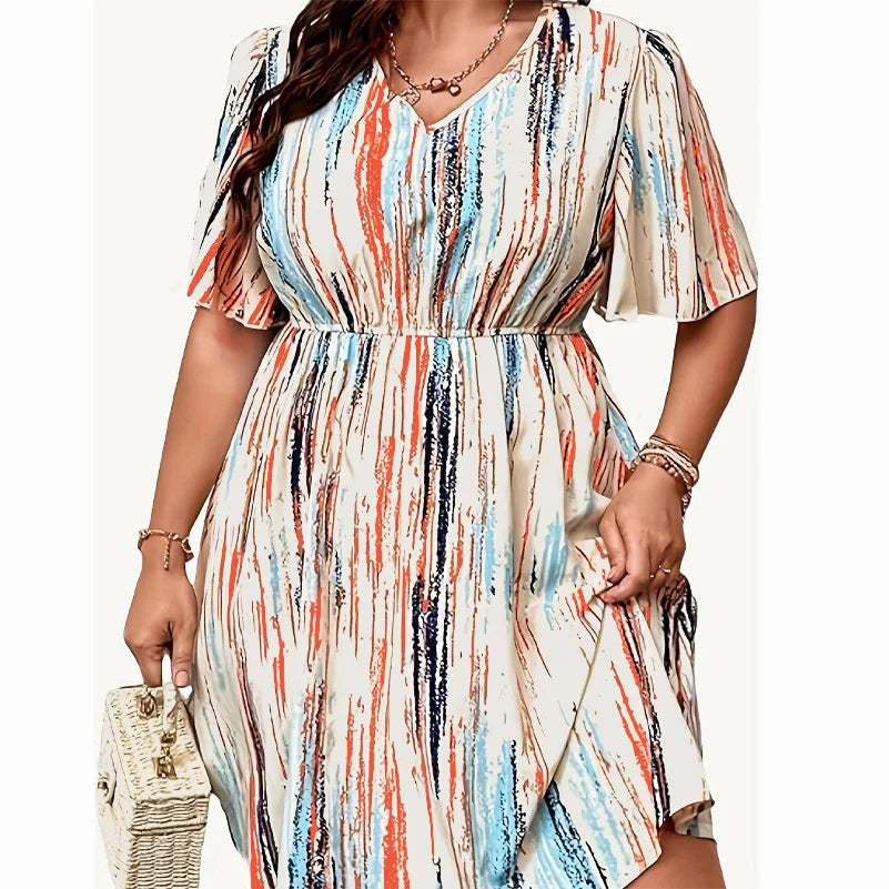 Cabana | Gestreiftes Resort-Kleid (Plus Size)