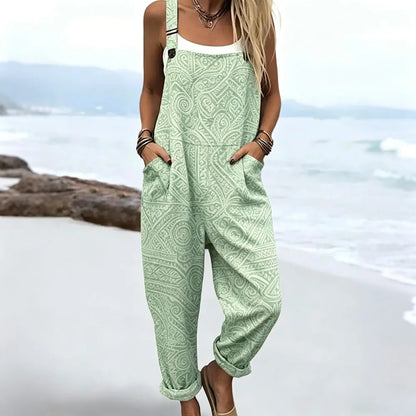 Duna | Ärmelloser Boho-Print-Jumpsuit