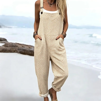 Duna | Ärmelloser Boho-Print-Jumpsuit
