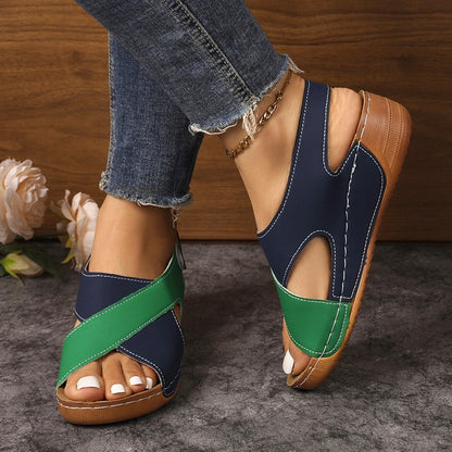 Aurora | Peep-Toe-Sandaletten mit Keilabsatz