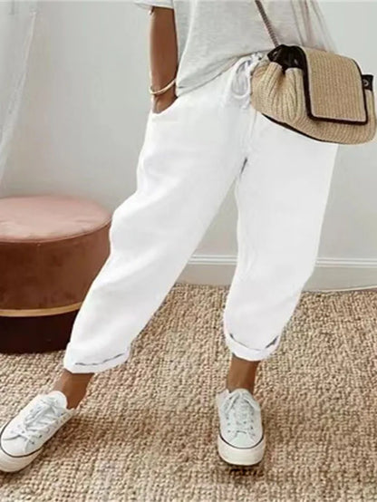 Siena | High-Waist-Leinenhose mit Kordelzug