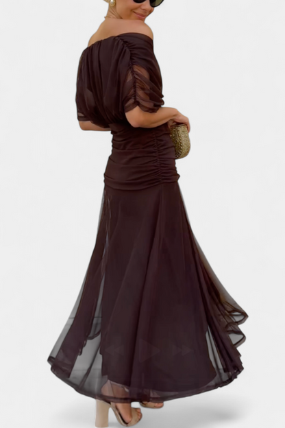 PENELOPE | LONG FLORAL V-NECK DRESS