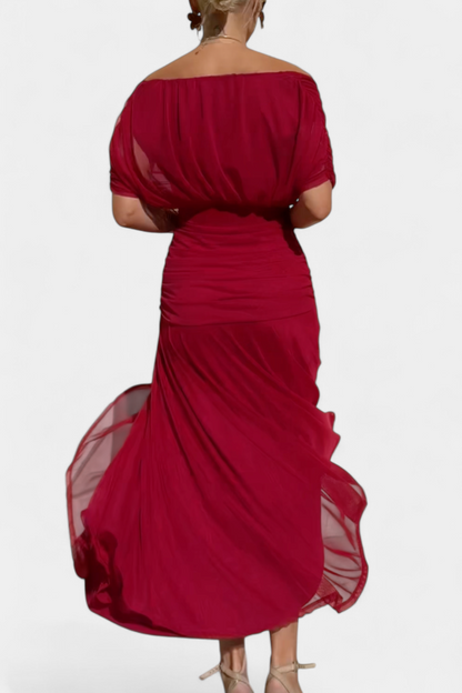 PENELOPE | LONG FLORAL V-NECK DRESS