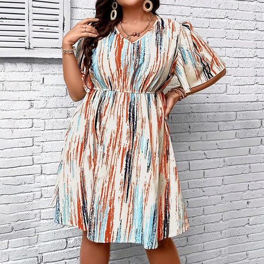 Cabana | Gestreiftes Resort-Kleid (Plus Size)
