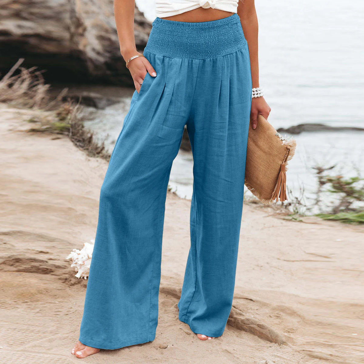 Iris | Wide-Leg-Hose mit Schmokbund