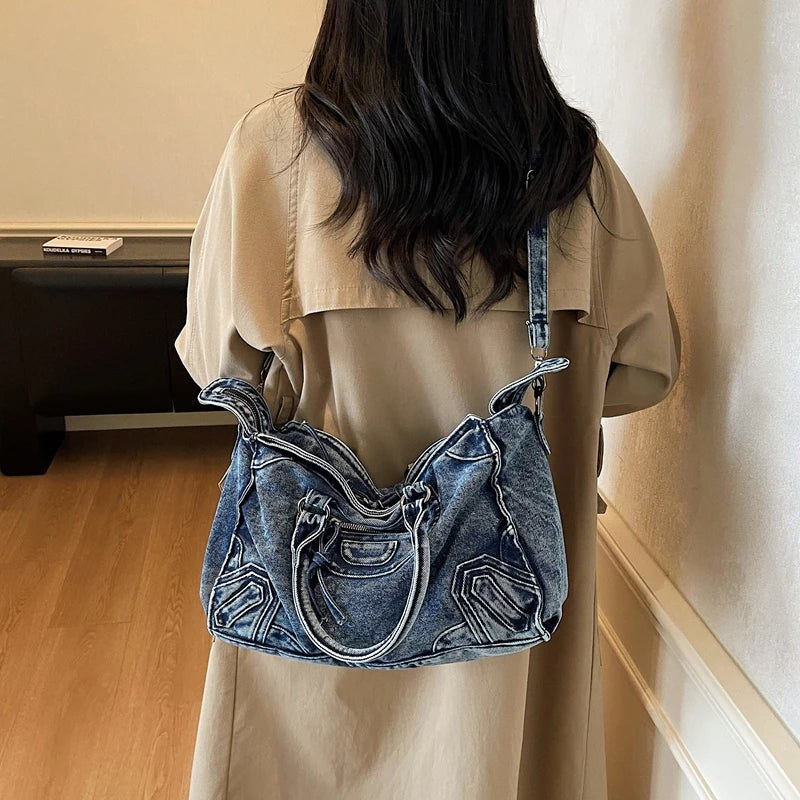 Lucia | Großer Denim-Shopper
