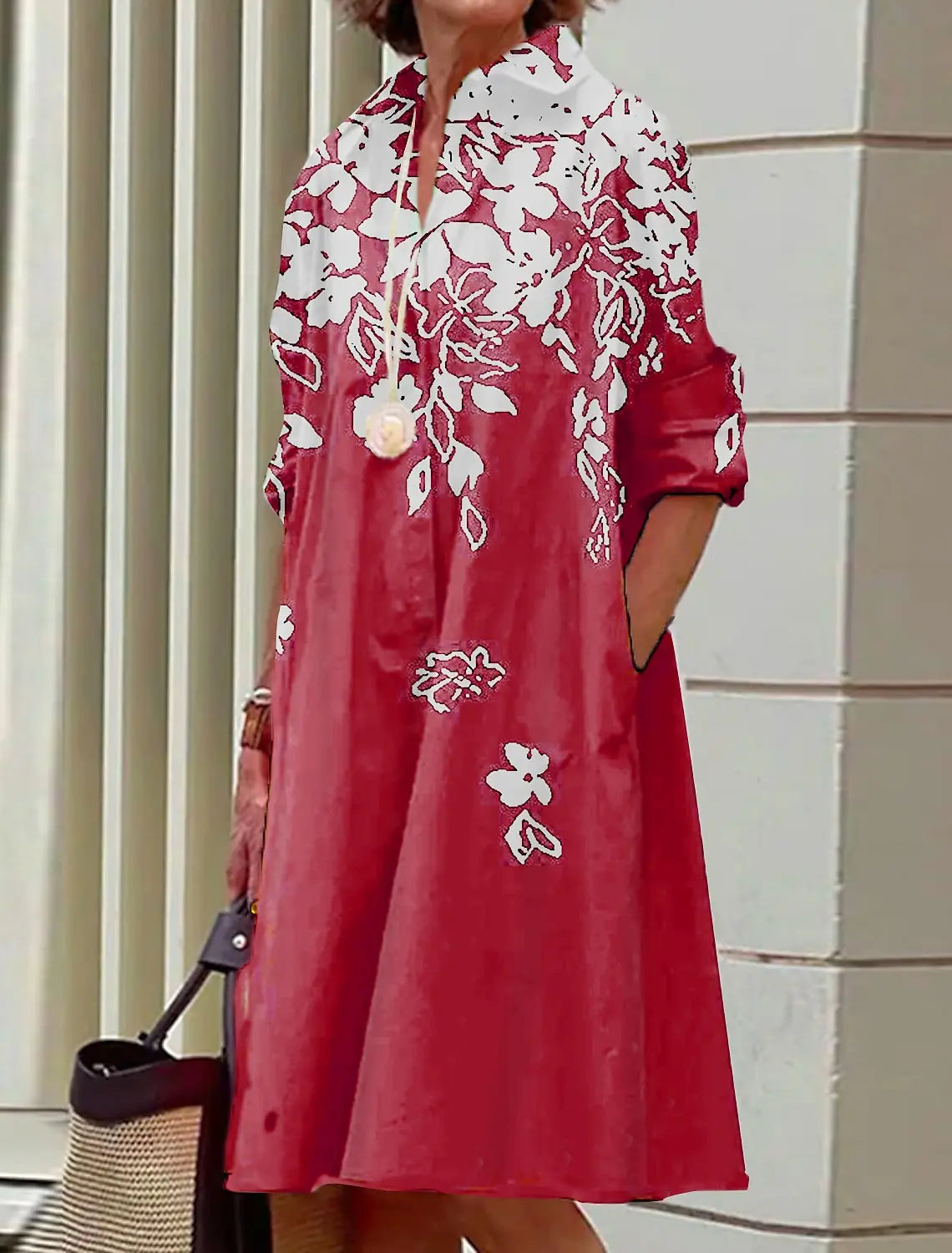 Bella | Blumen-Minikleid mit Hemdkragen