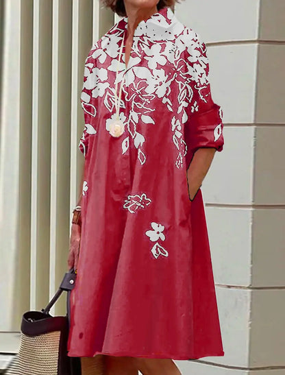 Bella | Blumen-Minikleid mit Hemdkragen